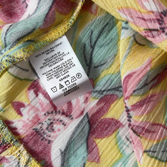 Loft Beach Sz XXL Floral Sundress Yellow w/Tie NWT Summer Beachy Vacation - Picture 9 of 9